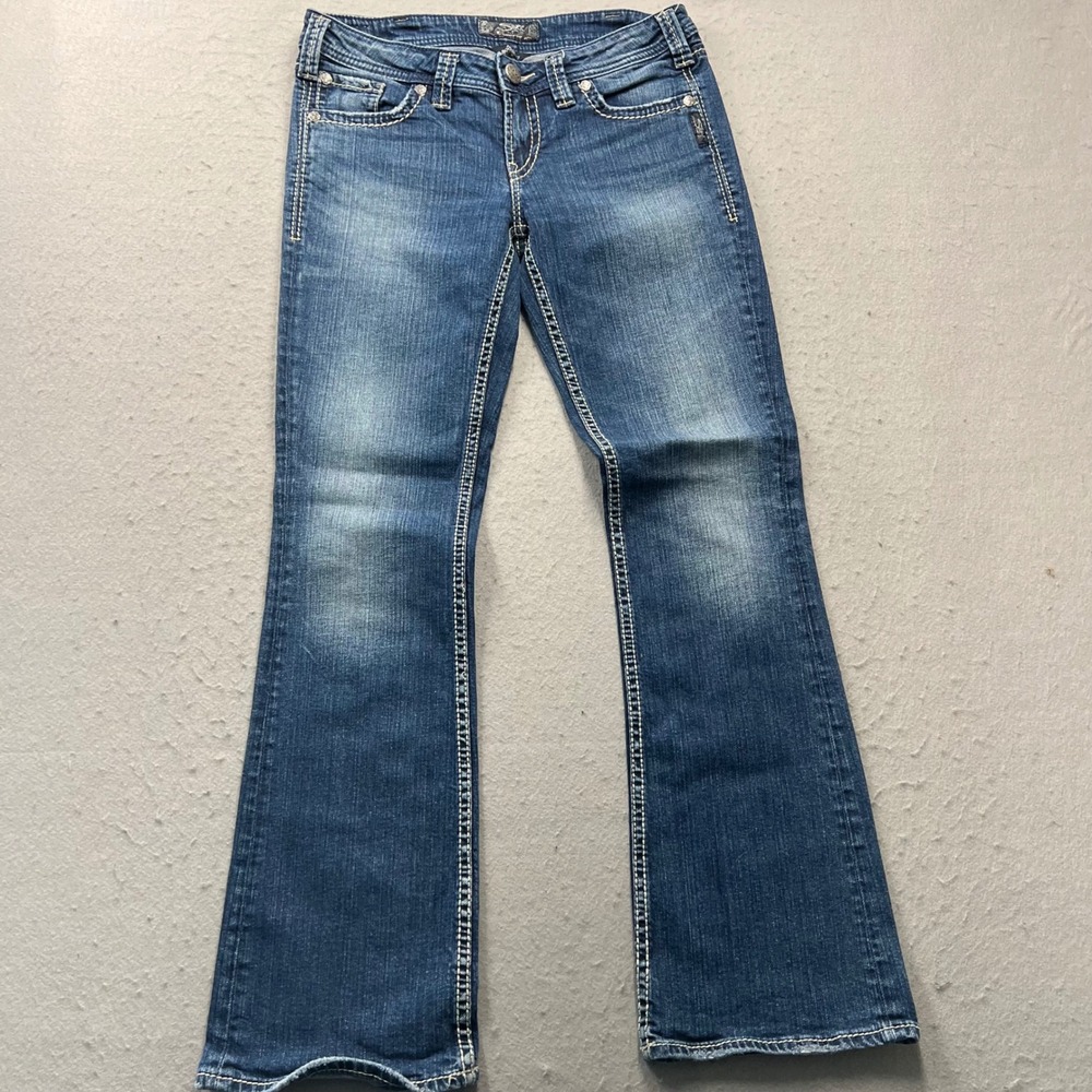 Silver Jeans Co Aiko Bootcut Jeans W30 L33 Blue Contrast Stitch L9528SJB241